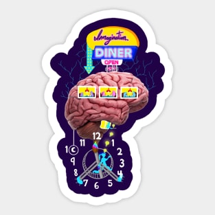 Mind of Hyperactive Imagination 24/7 Diner Sticker